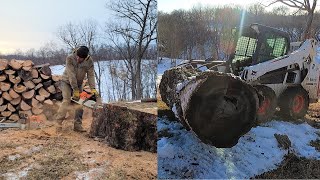 Splitting Firewood What To Do When the Logs Are Too Big for the Wood Splitter [upl. by Edelstein]