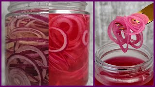 Pickled Onions  How to make crunchy pickled onions  Quick Homemade Pickled Red Onions Recipe [upl. by Ellehcear]