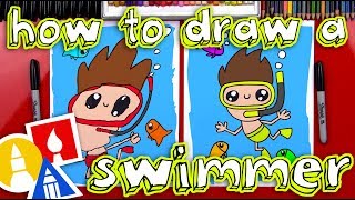 How To Draw A Cartoon Snorkeling Swimmer [upl. by Gonta]