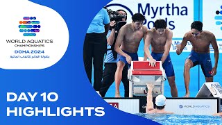 Day 10  Highlights  World Aquatics Championships  Doha 2024 [upl. by Anum109]