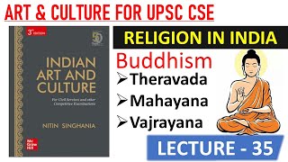 RELIGION IN INDIA  BUDDHISM  HINYANA MAHAYAN VAJRAYAAN THERAVADA ART amp CULTURE FOR UPSC CSE [upl. by Jeramie]