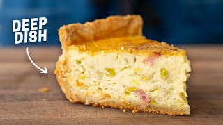 Flaky and Custardy DEEP DISH Quiche Lorraine [upl. by Desi788]