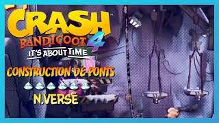 Crash Bandicoot 4  Mode NVersé  Construction de ponts  Les 6 gemmes  Skin Faux Crash [upl. by Yesnnyl]