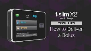 How to Deliver a Bolus on the tslim X2 Insulin Pump [upl. by Leahkim]