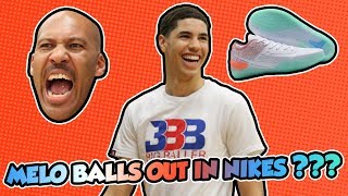 LAMELO BALLS OUT in NIKES  Melo Ball Mixtape with Lavar amp Gelo Court Side [upl. by Annirac]