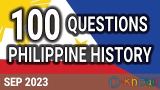 100 Questions  Philippine History SEP 2023 [upl. by Fonseca277]