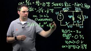 Circuits I Example with RLC Circuit Series Natural Response [upl. by Nosila]