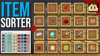 Minecraft Bedrock Easiest MULTI ITEM SORTER Tutorial 121 [upl. by Sandry824]