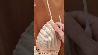 my favorite way to add a strap to a crochet top 😊 [upl. by Rahm131]