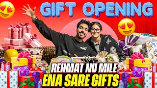 REHMAT NU MILE ENA SARE GIFTS 😍  GIFT OPENING 👶🏻🧿  MR MRS NARULA [upl. by Ellerad36]