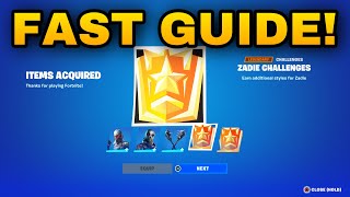 How To COMPLETE ALL ZADIE QUESTS CHALLENGES in Fortnite Quests Guide [upl. by Erdnaxela]