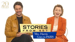 Lesley Manville amp Lucas Bravo on Toad in the Hole Scene  Mrs Harris Goes To Paris [upl. by Notneuq911]