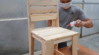 Amazing Pallet Woodworking Techniques  How To Make A Simple Chair For Beginners  Woodworking [upl. by Mirisola]