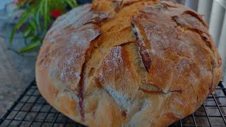 免揉洋葱面包 外脆内软 两种烘烤方法一次告诉你 No knead onion bread bake with Dutch oven or baking sheet [upl. by Reivaz]