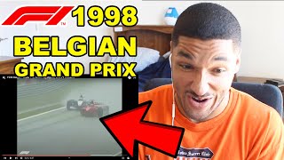 American Reacts to F1 1998 BELGIAN GRAND PRIX EXTENDED HIGHLIGHTS [upl. by Rus876]