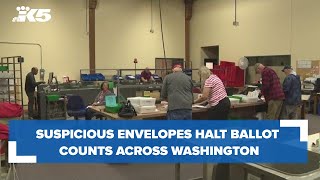 Suspicious envelopes stop ballot counts [upl. by Candida195]