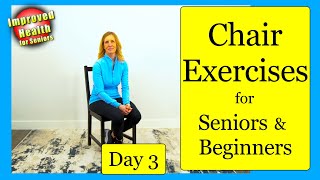 Chair Exercises for SENIORS or BEGINNERS  Full body workout  DAY 3 [upl. by Yawnoc]