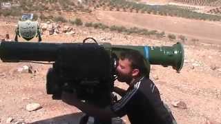 Chinese HJ8 ATGM Fires and Destroys a Tank In Syria [upl. by Noraha498]