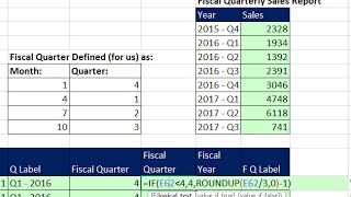 Highline Excel 2016 Class 09 Date Formulas and Date Functions including Fiscal Quarter amp Year [upl. by Comethuauc]