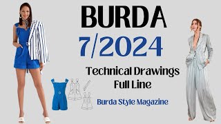 Burda Style 72024 Technical Drawings Full Line [upl. by Fredenburg]