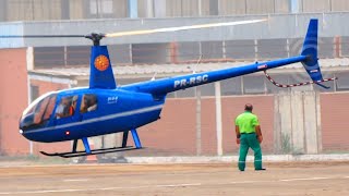 Helicopter Robinson R44 Raven II Takeoff and Landing Video [upl. by Nairadal]