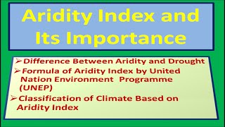 Aridity Index and Its Importance [upl. by Nueoht]