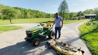 John Deere X540 Deck Removal [upl. by Gabler]