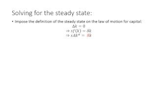 Solow Growth Model  Part I The Steady State [upl. by Teodoro]