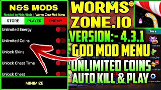 Worms Zoneio 431 Mod Menu  worms zone mod apk no death  Worms Zoneio Mod Menu [upl. by Ased]