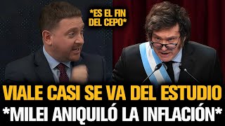 VIALE CASI SE VA DEL ESTUDIO TRAS EL ANUNCIO DE INFLACIÓN CON MILEI [upl. by Yeldnarb]