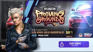 2016 Alfa Romeo Giulia Quadrifoglio  Day 1 warmup  NFS No Limits Proving Grounds [upl. by Aiuqenehs]