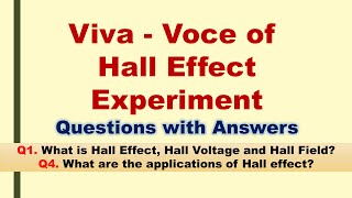 Hall Effect  Viva Voce  Practical File [upl. by Brittain]