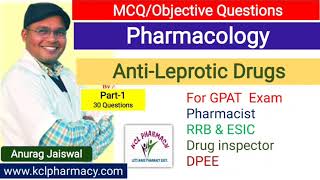 MCQ on anti Leprotic Drugs  Part1  Pharmacology amp Medicinal Chemistry  With Anurag sir  GPAT [upl. by Gardener80]