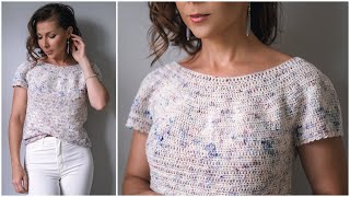 Kalaheo Is the Perfect Summer Crochet Top Learn Extended Half Double Crochet and Picot Trim [upl. by Cumings]