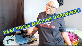 HEAT PRESS MACHINE UNBOXING  FIRST PROJECT FancierStudio [upl. by Nodgnal127]