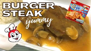 HOW TO MAKE MUSHROOM GRAVY USING CRISPY FRY  BURGER STEAK TASTES LIKE JOLLIBEE  GRAVY SAUCE [upl. by Derr]