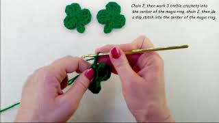 How to Crochet a Easy Small Shamrock [upl. by Ainat]