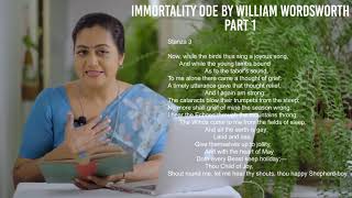 Immortality Ode  Poem by William Wordsworth  Explanation  Part 1 [upl. by Aymik340]