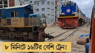 Bangladesh Trains 8 Minutes 16 Trains [upl. by Merrell]