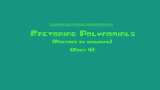 Grade 8  Factoring Polynomials By Grouping Part 4 TagalogFilipino Math [upl. by Gustave]