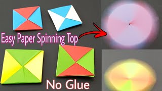 How to Make a Paper Spinning Top Easy Easy Paper Crafts Without Glue  Squid Game paper toy [upl. by Emogene465]