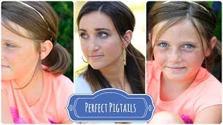 How to Create Perfect Pigtails  BacktoSchool Hairstyles [upl. by Ielhsa]