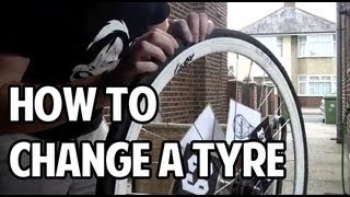 How To Change a Tyre and Inner Tube on a Fixed Gear Bike 700c [upl. by Fablan]