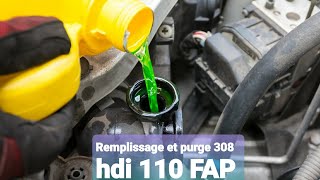 Purge liquide de refroidissement Peugeot Citroën HDi PSA coolant drain Peugeot 308307508407 [upl. by Elisabeth]