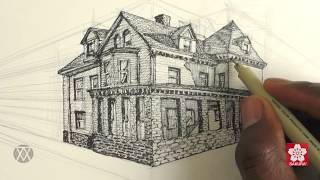 How to Draw Buildings in Perspective with Alphonso Dunn of Learn 2 Draw Everything [upl. by Placia620]