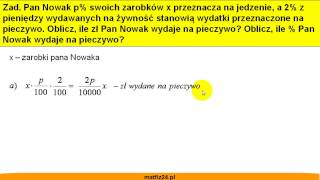 Wyrażenia algebraiczne i procenty  zadanie 1oblicz ile procent  Matfiz24pl [upl. by Dede]