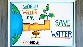 World Water Day Poster Drawing  Save Water Save Life Drawing  World Water Day Drawing 2024 [upl. by Germaine696]