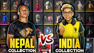 Tonde Gamer Vs UnGraduate Gamer Biggest Collection War🇮🇳❤️🇳🇵  Garena Free Fire [upl. by Lisab701]