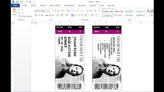 How to easily make custom Concert Tickets or Concert Ticket Invitations with MS Word [upl. by Suriaj766]