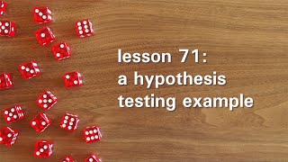 PB71 A Hypothesis Testing Example [upl. by Jehiel846]